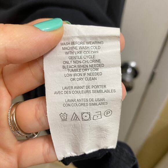 Bumpstart Maternity Long-sleeve Black Shirt Medium Pregnancy Top Shirred Sides - Picture 7 of 7